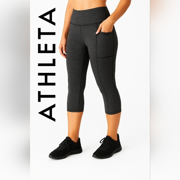 ATHLETA Dark Gray Heather Capris Leggings (#511) - Picture 1 of 7